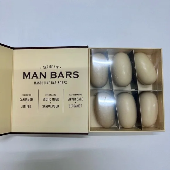 Set of Six Masculine Bar Soaps - Brown - Picture 4 of 4